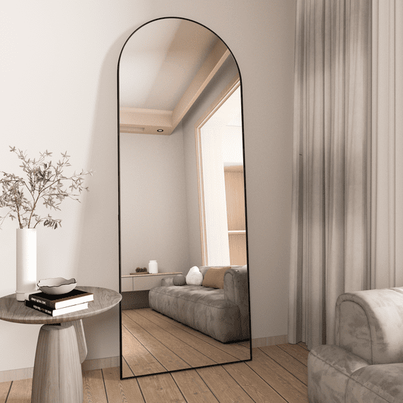 CISTEROMAN Full Length Mirror 58"x18" Arch Floor Mirror with Stand Arched Mirror Full Body Mirror Gold Standing Hanging or Leaning Against Wall for Bedroom Entry, Bedroom, Living Room