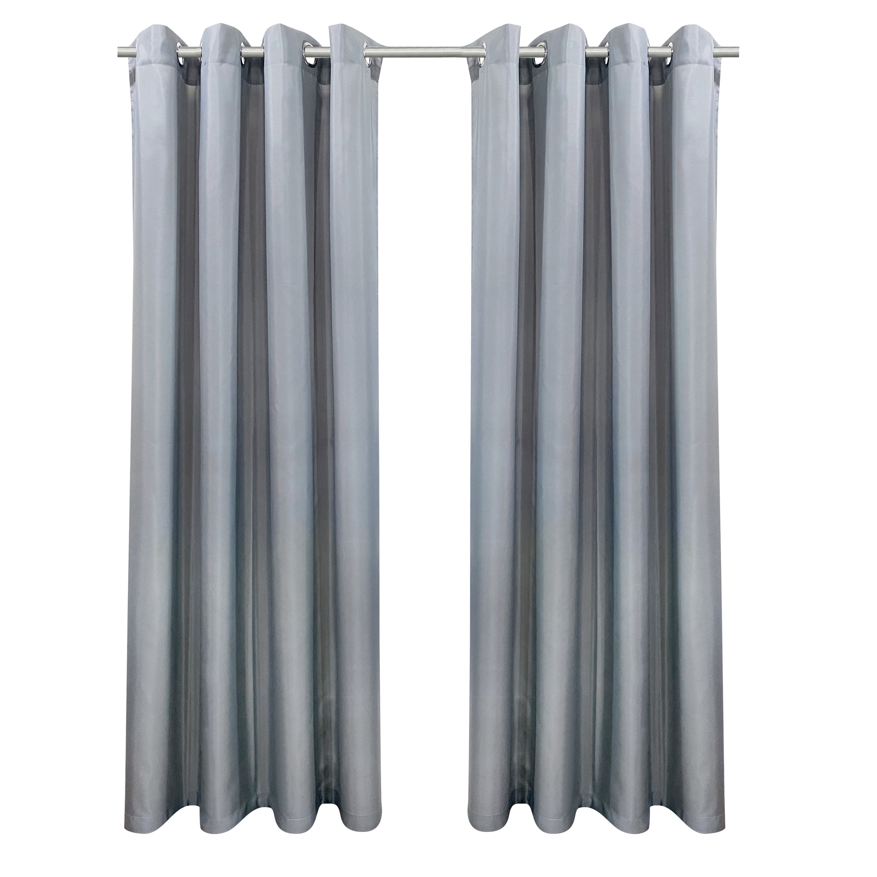 Seaside Indoor/Outdoor Grommet Curtain Panel - Pair each 50" x 96" in Alloy Grey