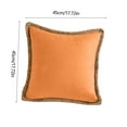 thumbnail image 3 of AuroraX 18x18 Inch Throw Pillow Covers Solid Orange Linen Decorative Pillow Cases Breathable Soft Minimalist Indoor Piping Trim Cushion Cases Sofa Couch,Couch Decor, 3 of 6
