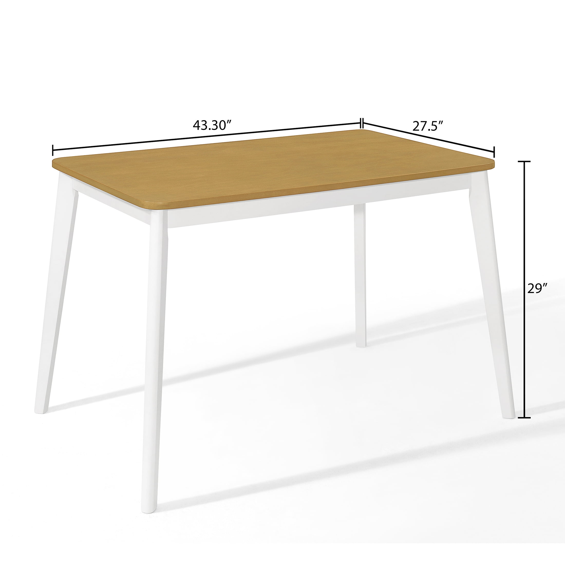 Castle Place Minimalist Two Tone 5-Piece Wood Dining Table Set, White
