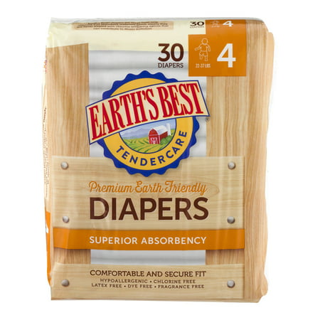 Earth's Best Premium TenderCare Diapers, Size 4, 30 (Earth's Best Diapers Reviews)
