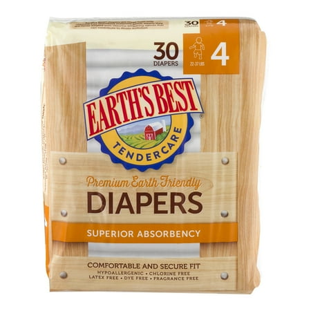 Earth's Best Premium TenderCare Diapers, Size 4, 30 (Best Off Brand Diapers)