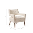 thumbnail image 4 of Cream Houndstooth Accent Chair - 29" Solid Wood Armchair for Living Room or Entryway, Button Tufted Back, Pecan Legs, Polyester Fabric., 4 of 6