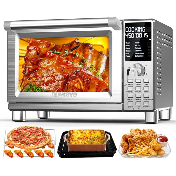 Horno tostador Nuwave Bravo Pro Smart Air Freyer 30 L inoxidable