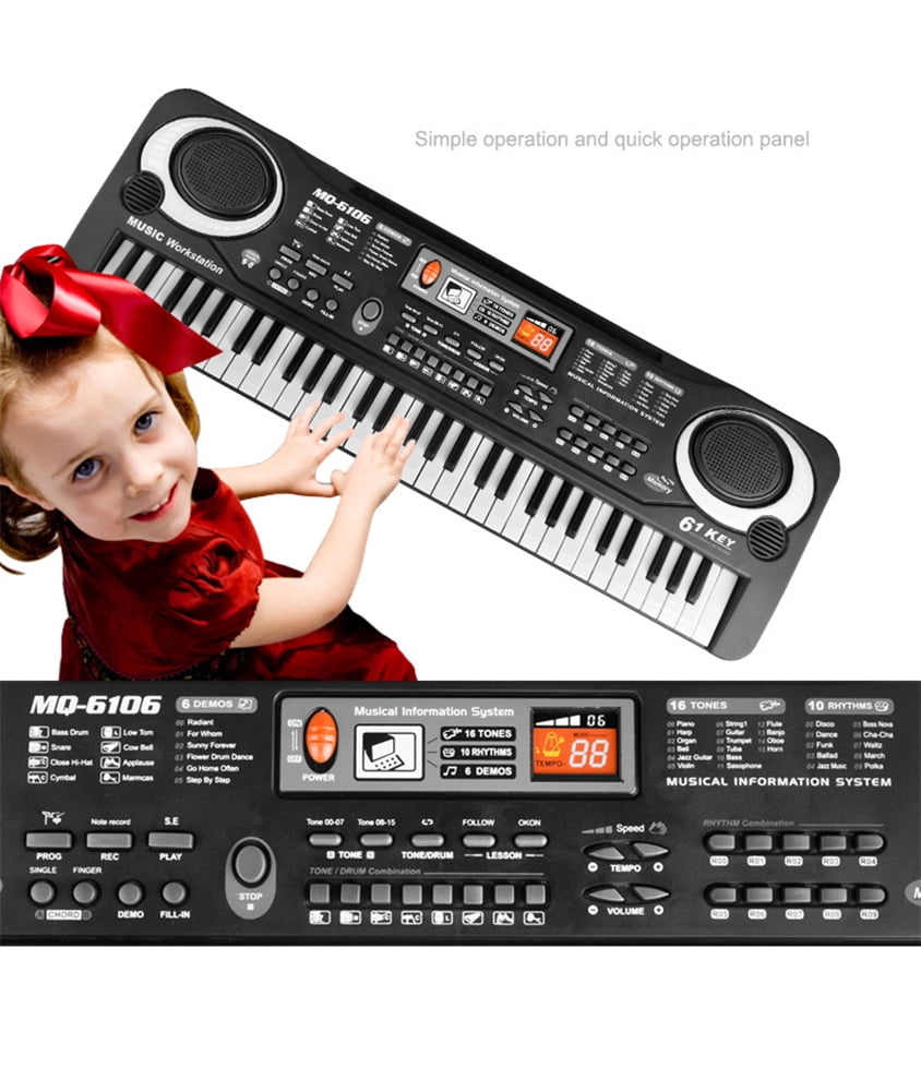Costyle 61 Keys Music Electronic Keyboard Kid Electric Piano Organ W/Mic & Adapter