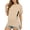 Beige, variant on Womens Cutout T-Shirts Round Neck Short Sleeve Split Hem Oversized Breathable Casual Everyday Tops Black XXL