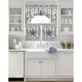 thumbnail image 3 of Texas Star Navy Blue Swag Curtains for Living Room/Bedroom Windows, Farmhouse Vintage Art Wooden Kitchen Curtains and Valances Set 36 Inch Length, Light Filtering Swags Valance Curtain Panels, 3 of 5