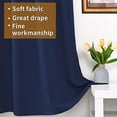 thumbnail image 4 of Navy Blue 100% Blackout Curtains 68 Inch Length for Bedroom, Double Layer Full Room Darkening Drapes with Grommet Thermal Insulated Energy Saving for Living Room, 2 Panels, 42 X 68 Inch, 4 of 8