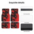 thumbnail image 5 of Sikiie Red And Black Abstract Skull Car Foot Mat Set of 4 Pieces Basics Universal Fit Rubber Carpet Floor Mats For Car SUV Van & Truck, 26.8"L x 17.3"W (Front), 13"L x 17.3"W(Rear), 5 of 6