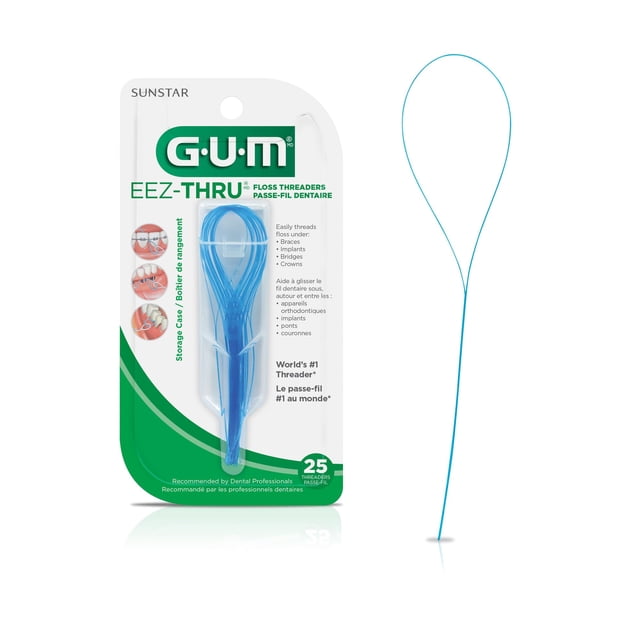 Hilos dentales Floss Threaders GUM Eez-Thru, 25 unidades