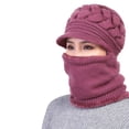 thumbnail image 2 of Sonducket 2020 nuevo calentador de cuello femenino Otoño Invierno gorros sombreros máscara mujer invierno sombrero tejido sombreros bufanda conjunto Sombreros Cuero Rosa, 2 of 8