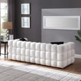 thumbnail image 3 of 5-Seater Sofa, 84.3/62.2 Inch Boucle Sofa, Upholsteried Marshmallow Sofa, White, 3 of 7