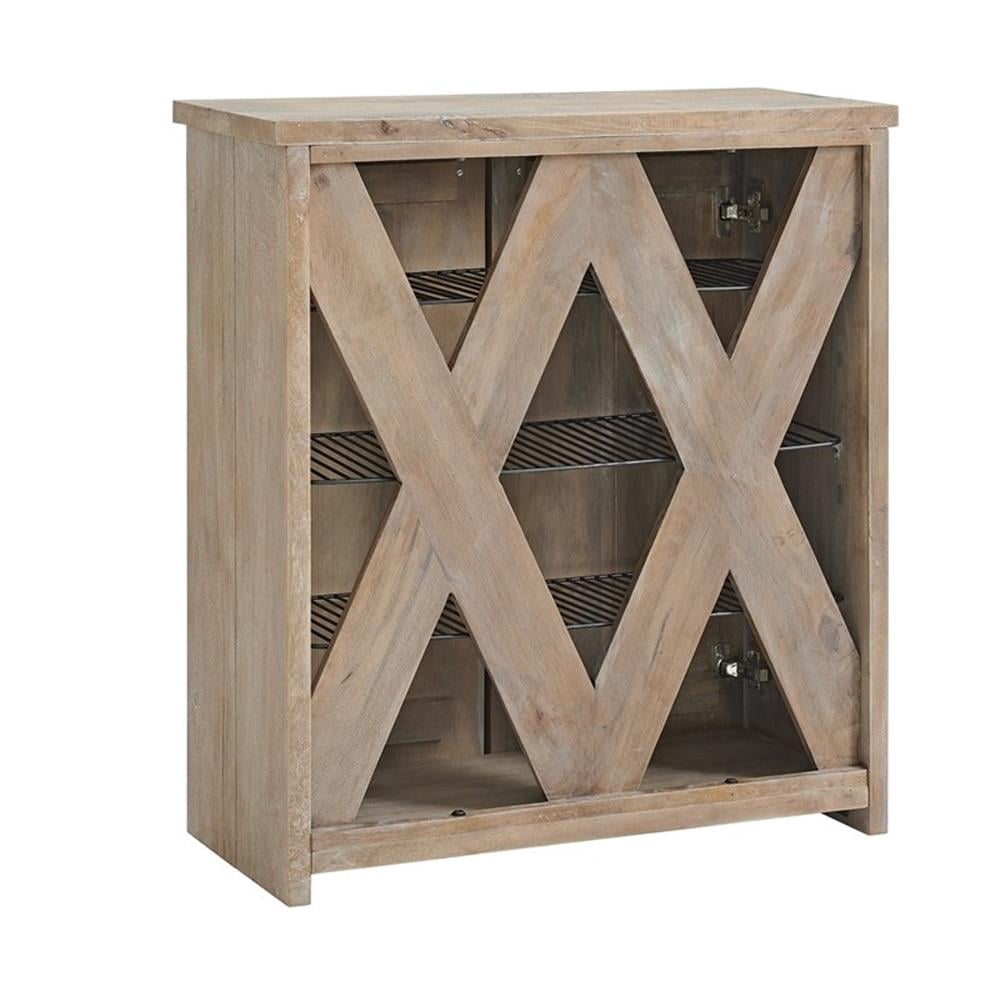 Alaterre Furniture Castleton Mango Wood 31"W Shoe Cubbie Cabinet, Driftwood