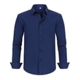 thumbnail image 6 of Mens Big and Tall Dress Shirts Button Down Shirts Long Sleeve Shirt Navy 2XL, 6 of 7
