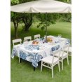 thumbnail image 4 of Outdoor Tablecloth with Umbrella Hole for Patio/Picnic/Party/Camping, Blue Coastal Waterproof Table Cloth Rectangle Table Cover Washable, Summer Ocean Sea Corals Starfish Shells (54"x 80"), 4 of 9