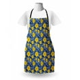thumbnail image 3 of Flower Apron, Vibrant Lily Blossom Paintbrush Bouquet Flourishing Botanical Pattern, Unisex Kitchen Bib with Adjustable Neck for Cooking Gardening, Adult Size, Dark Blue Yellow White, by Ambesonne, 3 of 4