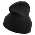 thumbnail image 2 of Made in USA Golden US Submarine Veteran Logo 12 Inch Solid Knit Cuff Long Beanie - Black OSFM, 2 of 5