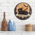 thumbnail image 3 of Yayeee 10" Wall Clock Battery Operated Quartz Round Silent Non-Ticking Home Decor, Orange Halloween Cat, 3 of 6