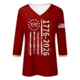 thumbnail image 3 of WERYOUNG Patriotic Graphic T Shirt For Women V Neck 3/4 Sleeve Tee Fourth Of July Celebration T-Shirts Stylish Clothes XXXXXL, 3 of 3
