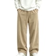 thumbnail image 2 of LEKWK Boys Corduroy Sweatpants Teen Baggy Drawstring Wide Leg Trousers with Pockets Elastic Waist Lounge Track Pants Fall Winter Workout Fashion Clothing 5-15Y, 2 of 9
