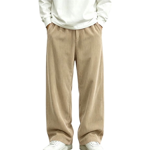 FAIWAD Boys Corduroy Pants Wide Leg Comfy Pants with Elastic Waist Casual Outdoor Clothing