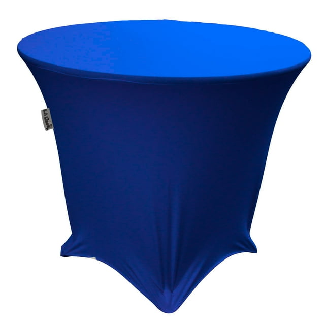 LA Linen Round Spandex Tablecloth, 48-Inch Round 30-Inch High, Royal Blue