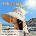 thumbnail image 2 of HOMEYA Sun Hat with Neck Flap for Women,Outdoor UV Protection Ponytail Wide Brim Bucket Hats,Foldable Summer Beach Fishing Hat for Hiking Gardening,Gray, 2 of 9