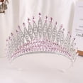 thumbnail image 2 of Nvzi Tiara de boda para novia, diadema de princesa, corona nupcial, joyería para el cabello con diamantes de imitación de cristal, decoración para cumpleaños, fiesta de disfraces (blanco), 2 of 4