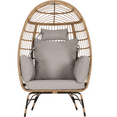 thumbnail image 6 of LEGAHOME Oversized Wicker Egg Chair with Thick Cushions, Outdoor Indoor Large Rattan Egg Chair, Heavy Duty Egg Chair for Porch, Backyard, Balcony, Dark Gray, 6 of 7