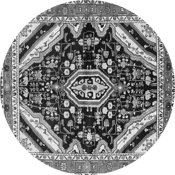Ahgly Company Indoor Round Persian Gray Traditional Area Rugs, 3' Round
