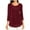 Wine, variant on Women's 3/4 Sleeve Tunic Tops Casual Loose Fit Floral Blouses Mesh Pleated Layered Shirt