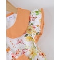 thumbnail image 6 of 3T Baby Girls Dress 4T Girls Sleeveless Dress Doll-collar Toddler Girls Summer Floral Dress with Cute Bag Orange, 6 of 10