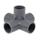thumbnail image 1 of Conector de tubo en forma de codo de 5 vías, grado de mobiliario, accesorios de esquina en forma de T de 3/4 pulgadas, color gris, 2 piezas, 1 of 3