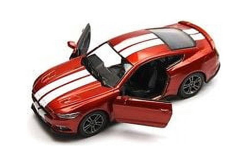 4 PC Set: 5" Kinsmart 2015 Ford Mustang GT Stripe Diecast Model Toy Car 1:38
