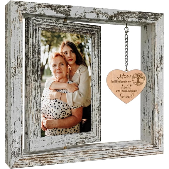 Memorial Gifts for Loss of Mom - Sympathy Gifts for Loss of Mother, Rotating 4x6 Photo Frame for Grieving, Bereavement Gift in Memory of Mom
