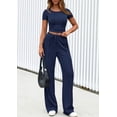 thumbnail image 2 of Conjunto de 2 Piezas para Mujer PRETTYGARDEN en Punto Canalé Azul Marino Talla L, 2 of 8