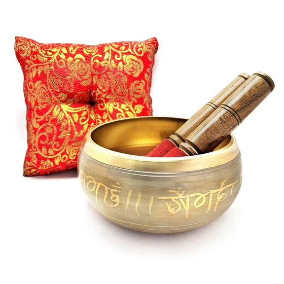 Singing Bowl | Tibetan Buddhist Prayer Instrument With Wooden Stick | Meditation Bowl | Music Therapy | 12.7 cm (5 inch)