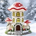 thumbnail image 5 of Fairy Tale Castle Resin Ornament Miniature House Decor Dreamy Cottage Figurine Desk Windowsill Shelf Terrarium Fairy Garden Home Decor Gift for Home Office Living Room Shelf Mantel Cottagecore Decor, 5 of 5