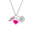 thumbnail image 2 of Delight Jewelry Silvertone Hot Pink Running Shoe - Hot Pink Heart Nurse Strong Zoe Necklace, 2 of 4