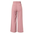 thumbnail image 6 of Hontri Women's Casual Pants Lightweight Tailored Premium Fabric Wide Leg Pants Women's Casual High Waisted Wide Leg Pants Casual Pants with Pockets Pink Xl, 6 of 7