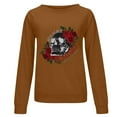 thumbnail image 4 of Mujeres Casual Manga Completa Cuello Redondo Tops Camisas Sueltas Blusa Jersey Estampado Sudadera Pompotops FGAJ18607, 4 of 5