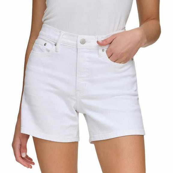 Calvin Klein Jeans Womens' Denim Short (White, 10)