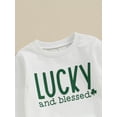 thumbnail image 6 of Bslissey Little Boys Girls Sweatshirt Letter Shamrock Print Crew Neck Hoodie Toddler Long Sleeve Loose Pullovers Kids Casual Daily Holiday Tops 3T 4T 5T 6T, 6 of 8