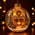 thumbnail image 3 of PLPPYFS Glowing Christmas Diorama Ornament, Light‑Up Mini Holiday Scene 3.54In, Christmas Hanging Diorama Ornament with Warm LED Light, Festive Keepsake for Tree, Mantel & Christmas Party Decor, 3 of 6