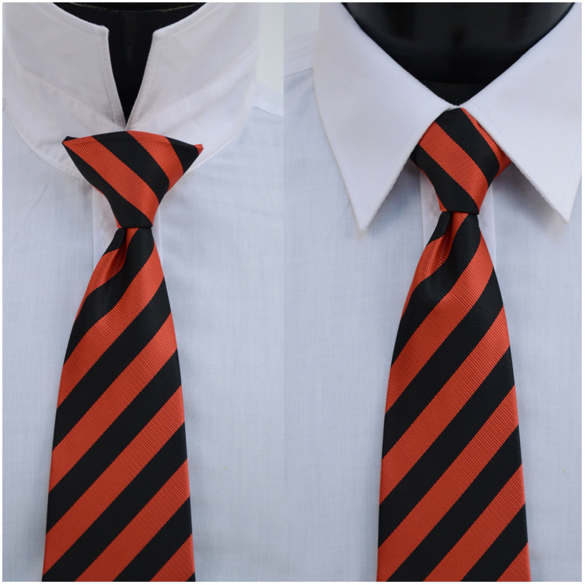 TheDapperTie Men's Black Solid Color Pre-tied Clip On Neck Ties
