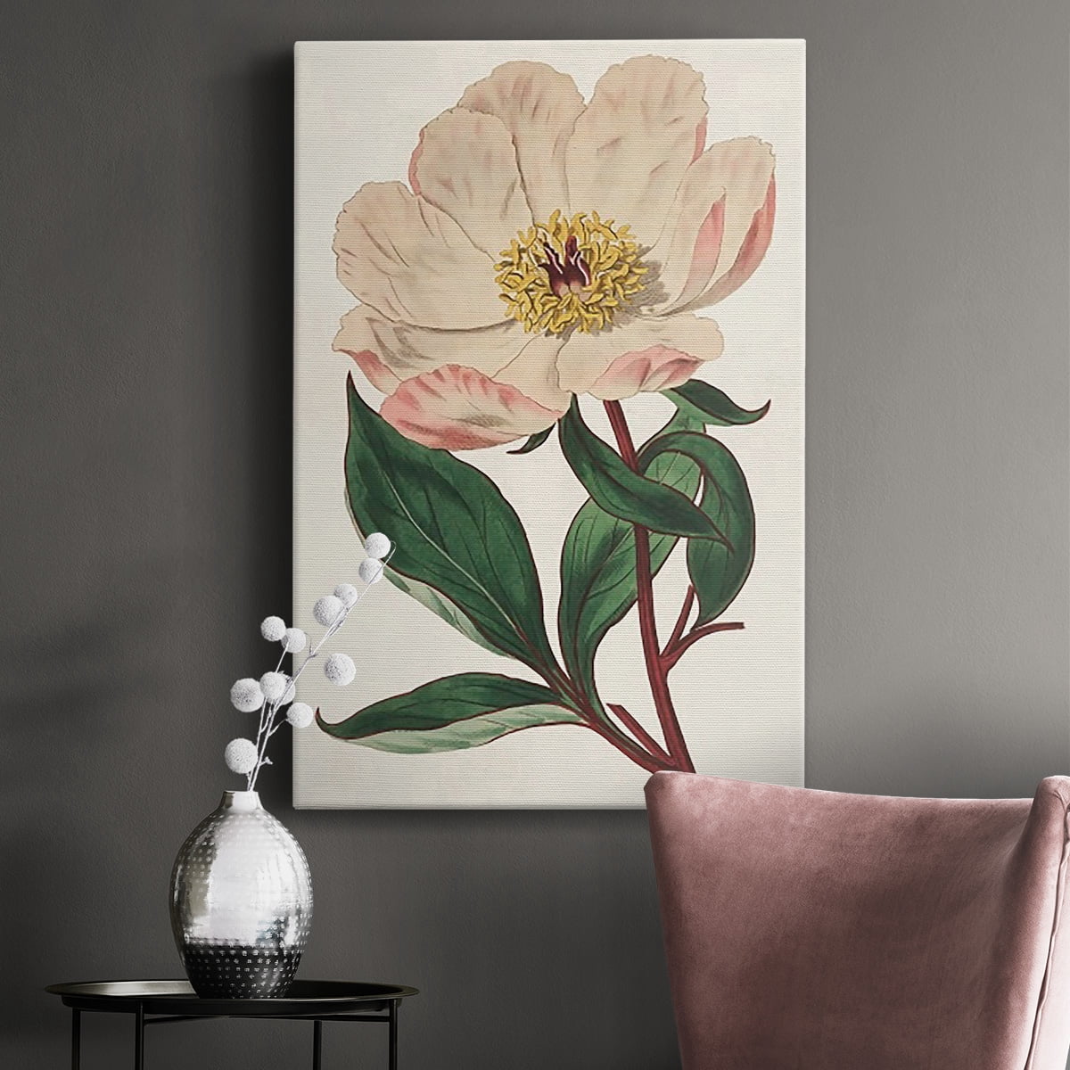 Pink Floral Mix VII Premium Gallery Wrapped Canvas - Ready to Hang