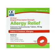Quality Choice 24 Hour Allergy Relief Cetirizine Hydrochloride Tablets, 10 mg Antihistamine 90 Tablets