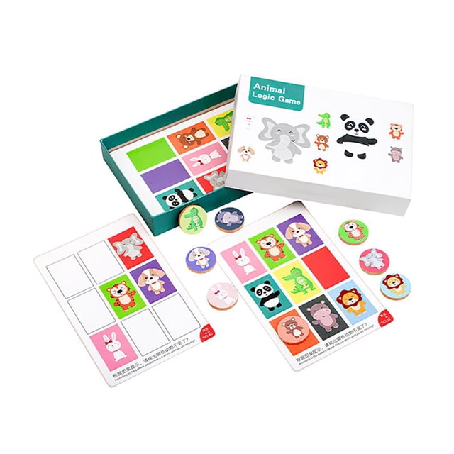 Tarjetas De Animales Juegos De Lógica Juguetes A Juego Para Niños Rompecabezas De Educación Temprana Mejoran La Memoria Y La Inteligencia Yuarrent FN002251-00