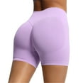 thumbnail image 3 of Costeam Womens Seamless Ribbed Biker Shorts No Pockets Wide Compression Elastic High Waist Tummy Control 4 Way Stretch Non See Through Athletic Workout Running Mid Thigh Short Pants, 3 of 9