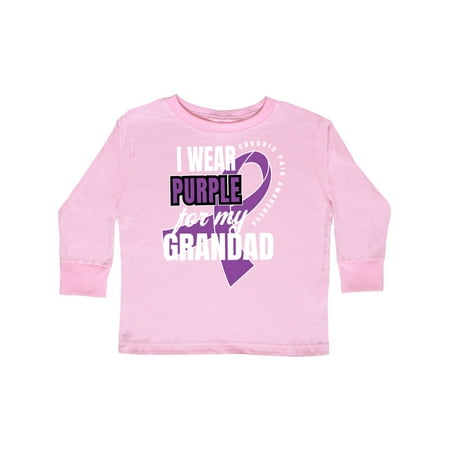 

Inktastic Chronic Pain I Wear Purple For My Grandad Gift Toddler Boy or Toddler Girl Long Sleeve T-Shirt